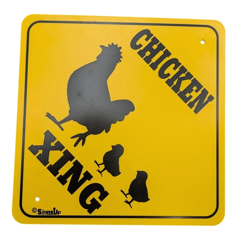 2- SignUp 18120 Chicken Xing Novelty Metal Sign 12x12 Aluminum Yellow Black